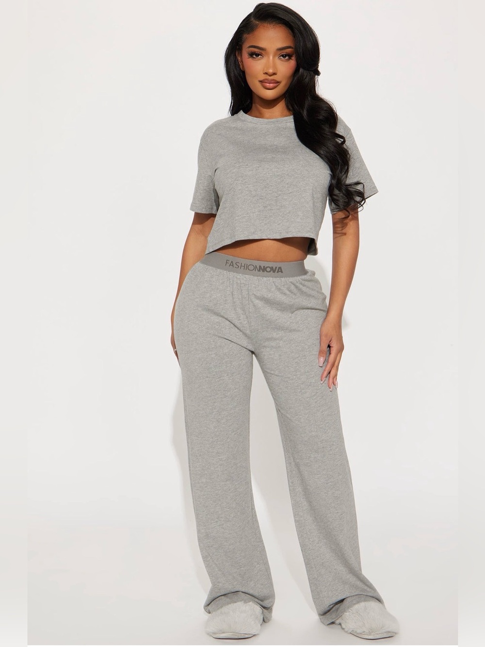 Fashion Nova Brown Mood PJ Pant Set